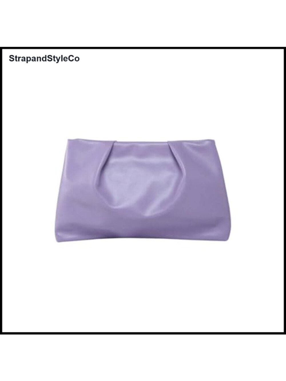 PU Leather Ruched Clutch Zip Evening Bag Compact Handbag